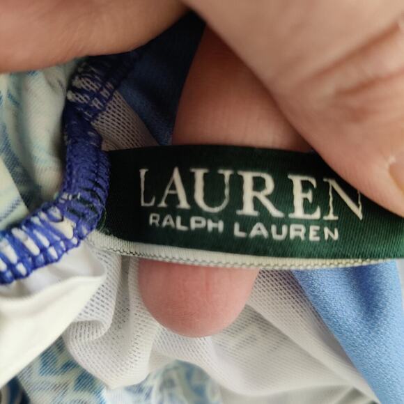 Ralph Lauren Blue Paisley Underwire One Piece Swimsuit Size 16 Captiva Bandeau - Picture 6 of 11